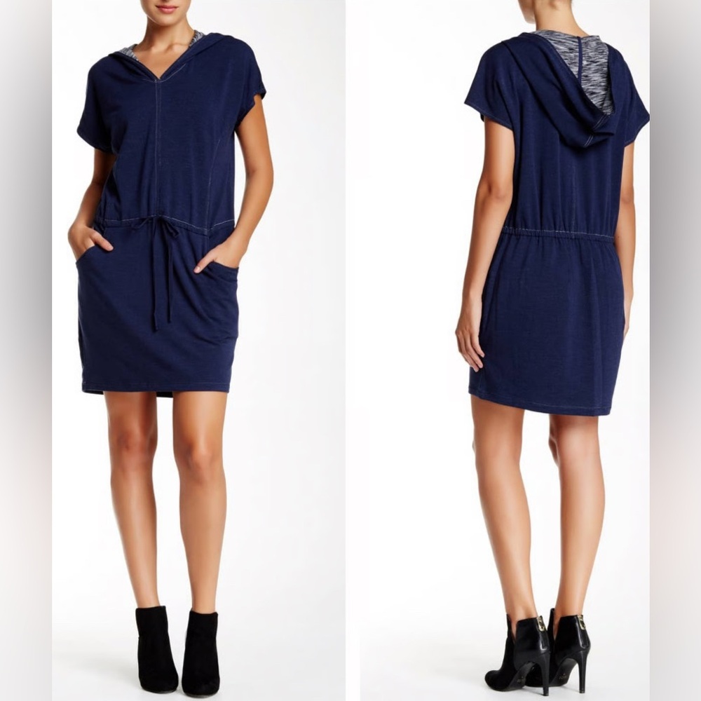 NWT Max Studio Weekend Hooded Indigo Blue Shift Dress or coverup Size XL